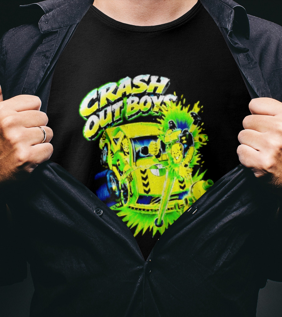 Crash Out Boys Neon Green Punk Streetwear Sludge T-Shirt