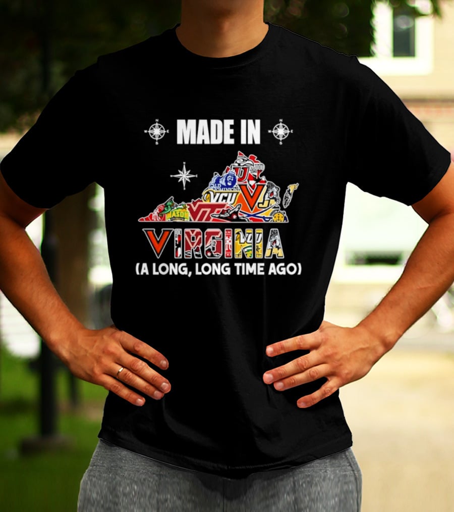 Made In Virginia Sports Team Map Virginia A Long Long Time Ago T-Shirt
