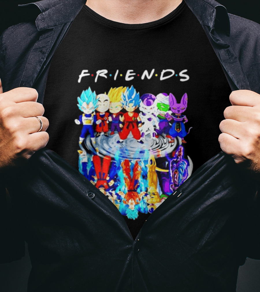 FRIENDS Dragon Ball Z Characters Goku Vegeta Piccolo Frieza Beerus T-Shirt