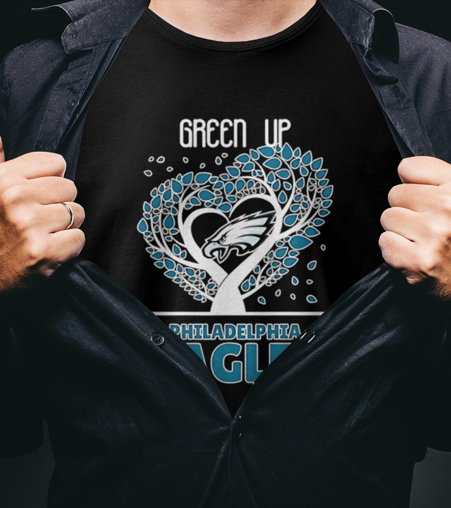 Philadelphia Eagles Green Up Heart Tree 2026 T-Shirt