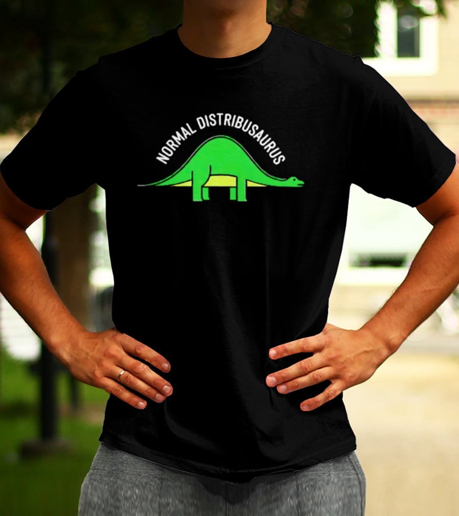 Normal Distribusaurus Dinosaur Statistics T-Shirt