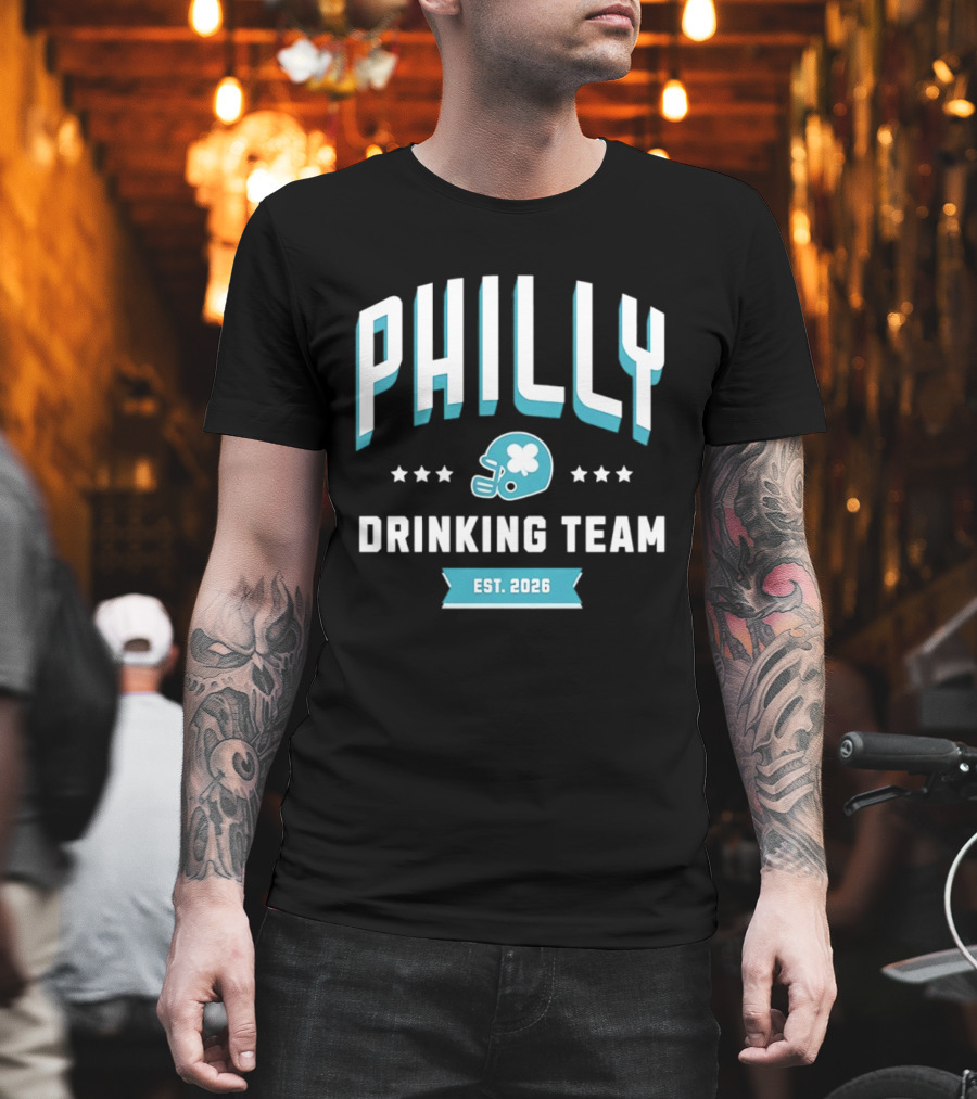 Philly Drinking Team Est 2026 Football Helmet Stars T-Shirt