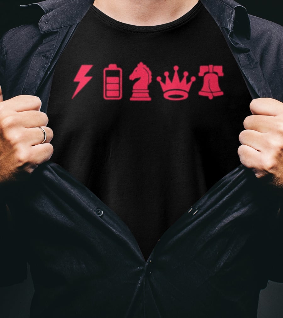 Philly Starting Five Lightning Battery Knight Crown Liberty Bell Emojis T-Shirt