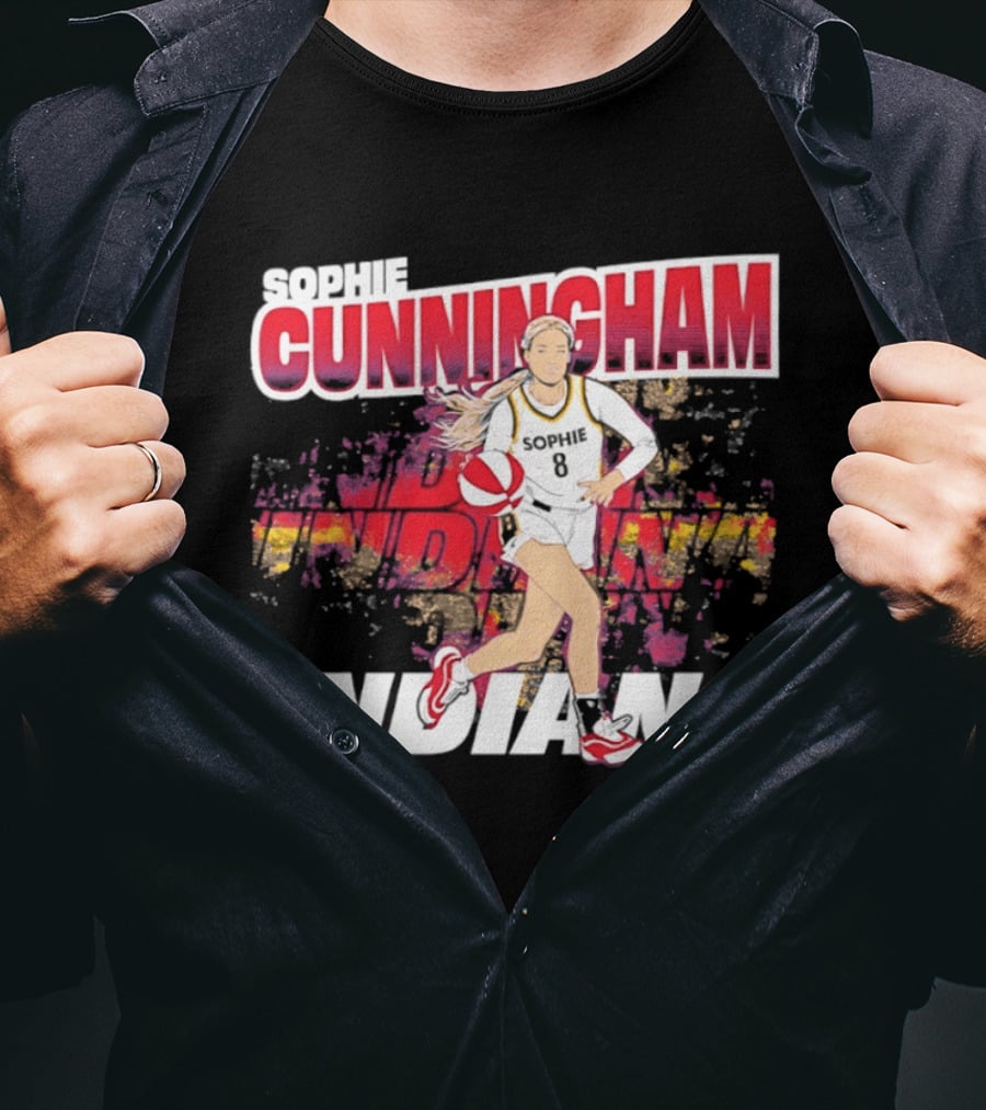 Sophie Cunningham Indiana Fever Basketball WNBA Athlete Action T-Shirt