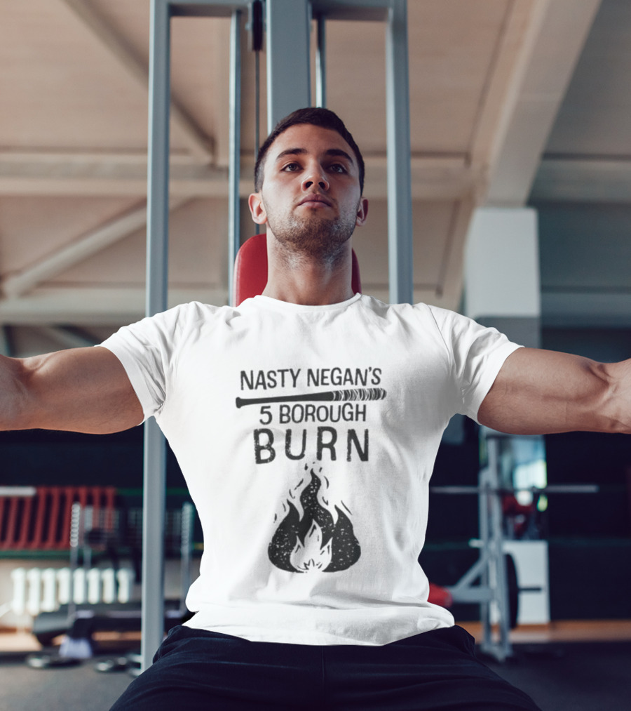 Nasty Negan's 5 Borough Burn Bat And Flame T-Shirt