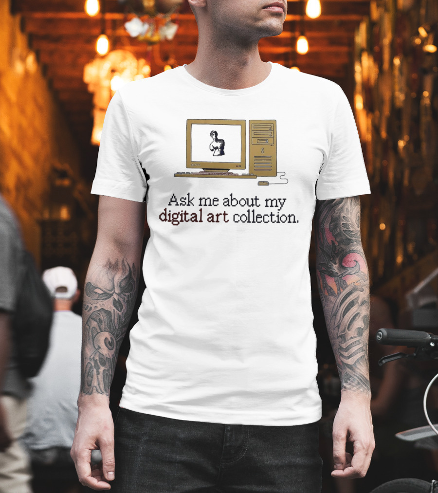 Ask Me About My Digital Art Collection Retro Computer T-Shirt