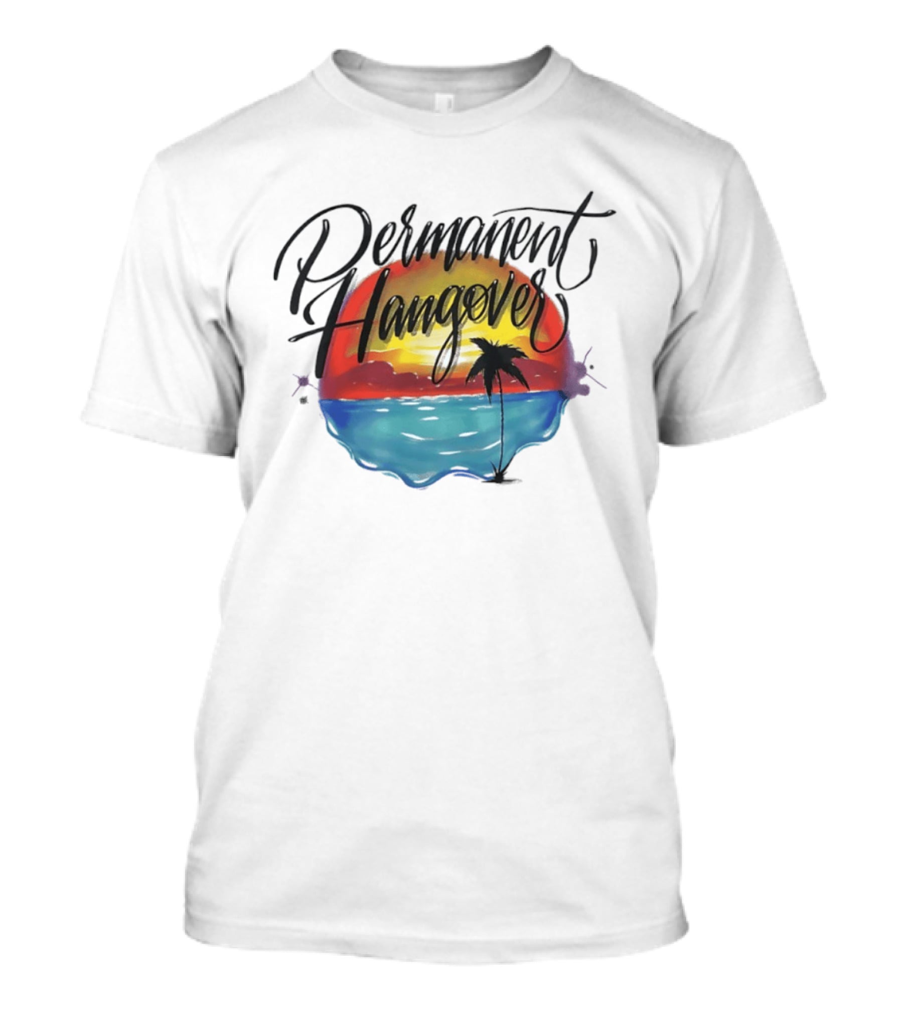 Permanent Hangover Sunset Palm 90s Bootleg Airbrush T-Shirt