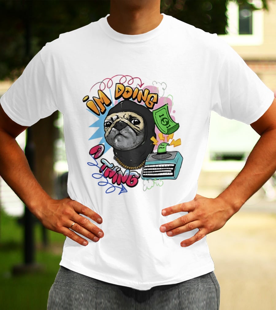 Roodabeguh Im Doing A Thing Funny Sloth In With Money And Typewriter T-Shirt