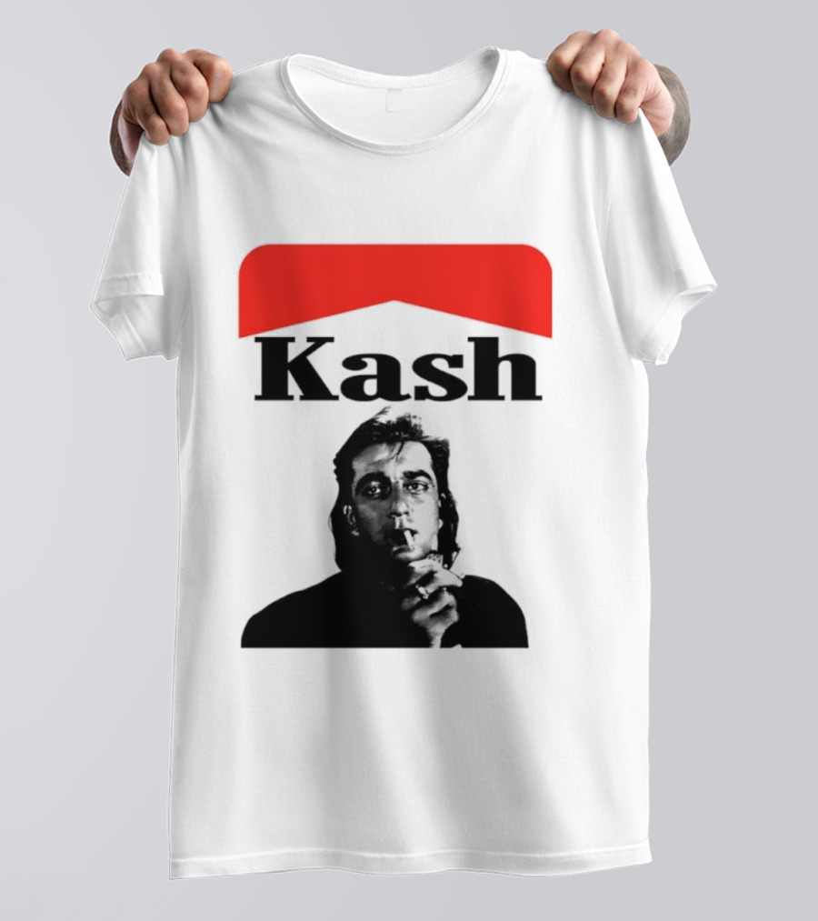 Kash Sanjay Dutt Smoking Iconic Red V Shape T-Shirt