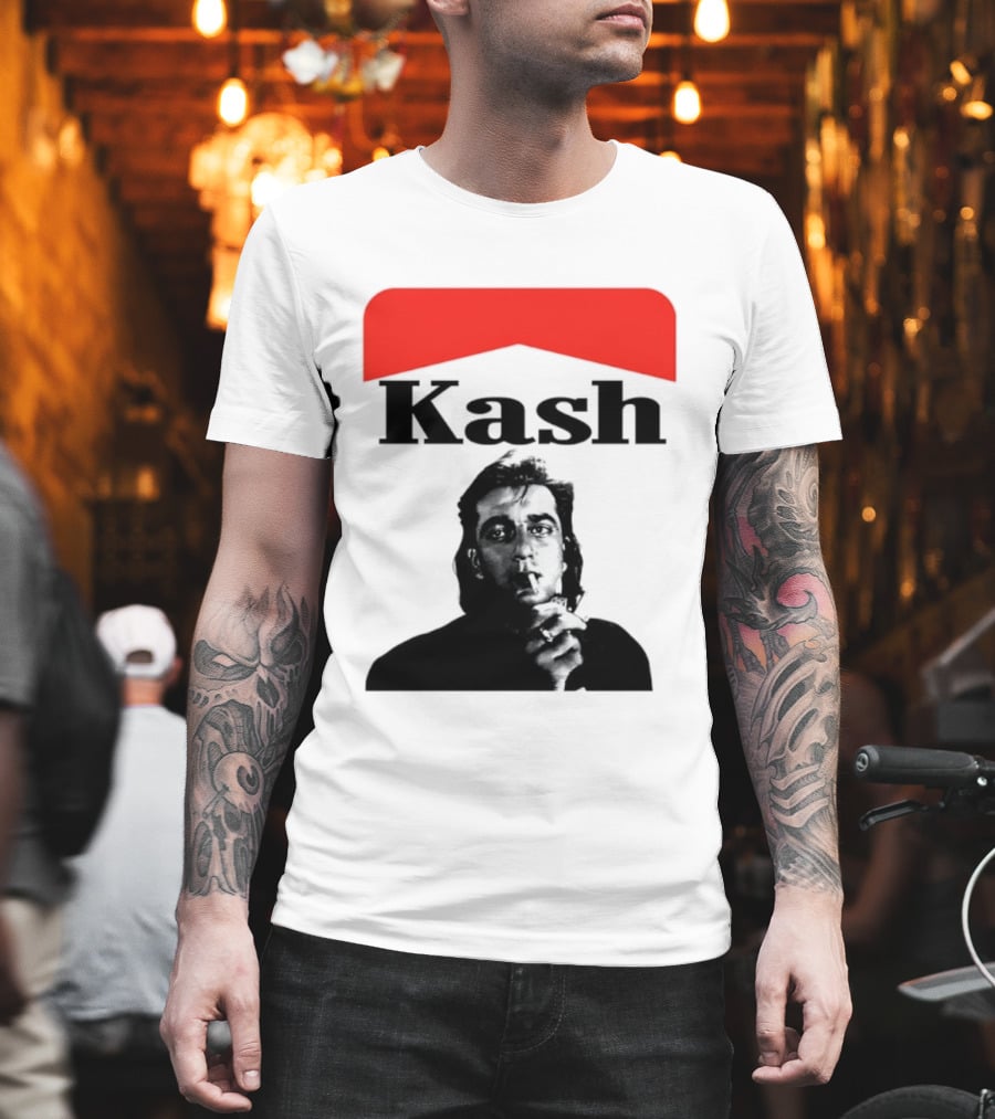 Kash Sanjay Dutt Smoking Iconic Red V Shape T-Shirt