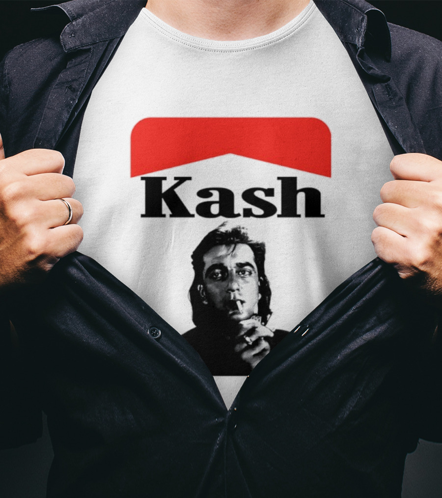Kash Sanjay Dutt Smoking Iconic Red V Shape T-Shirt
