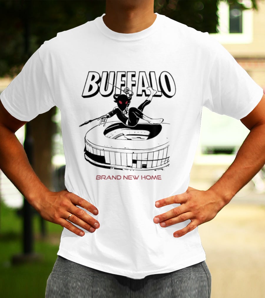 Buffalo Spider Man Swinging Brand New Home Stadium Marvel T-Shirt
