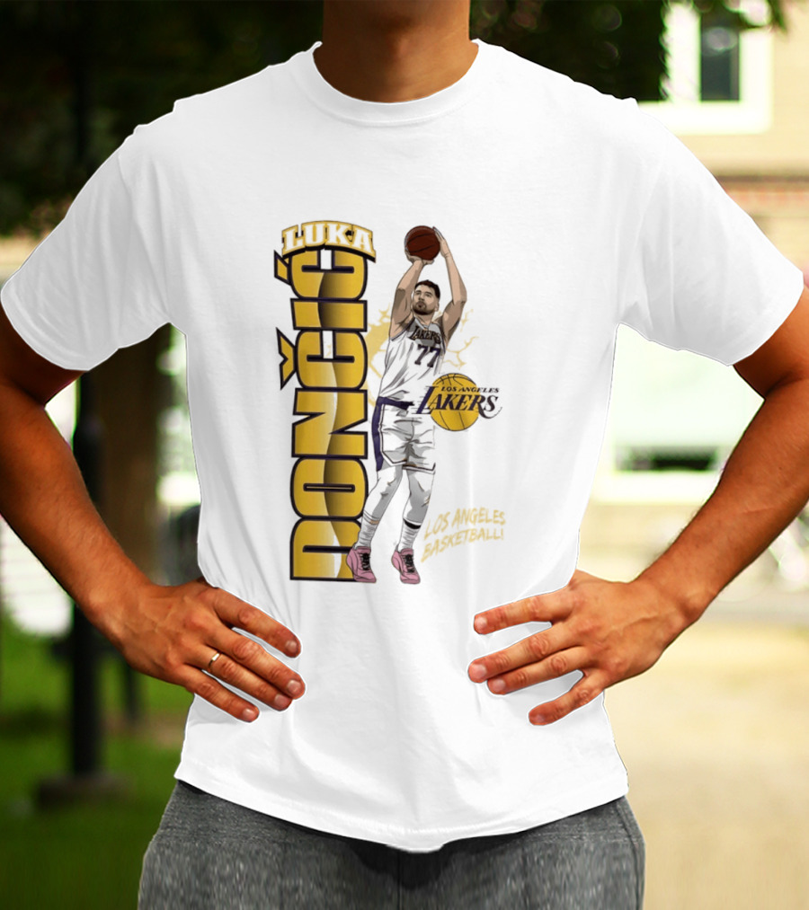 Los Angeles Lakers Luka Dončić Basketball Moment 2026 NBA T-Shirt