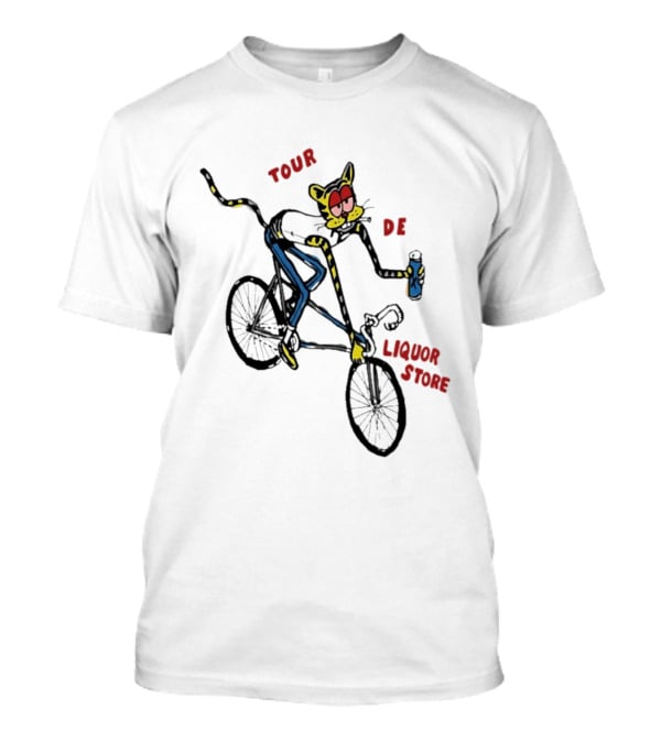 Tour De Liquor Store Cat Bicycle Cycling T-Shirt