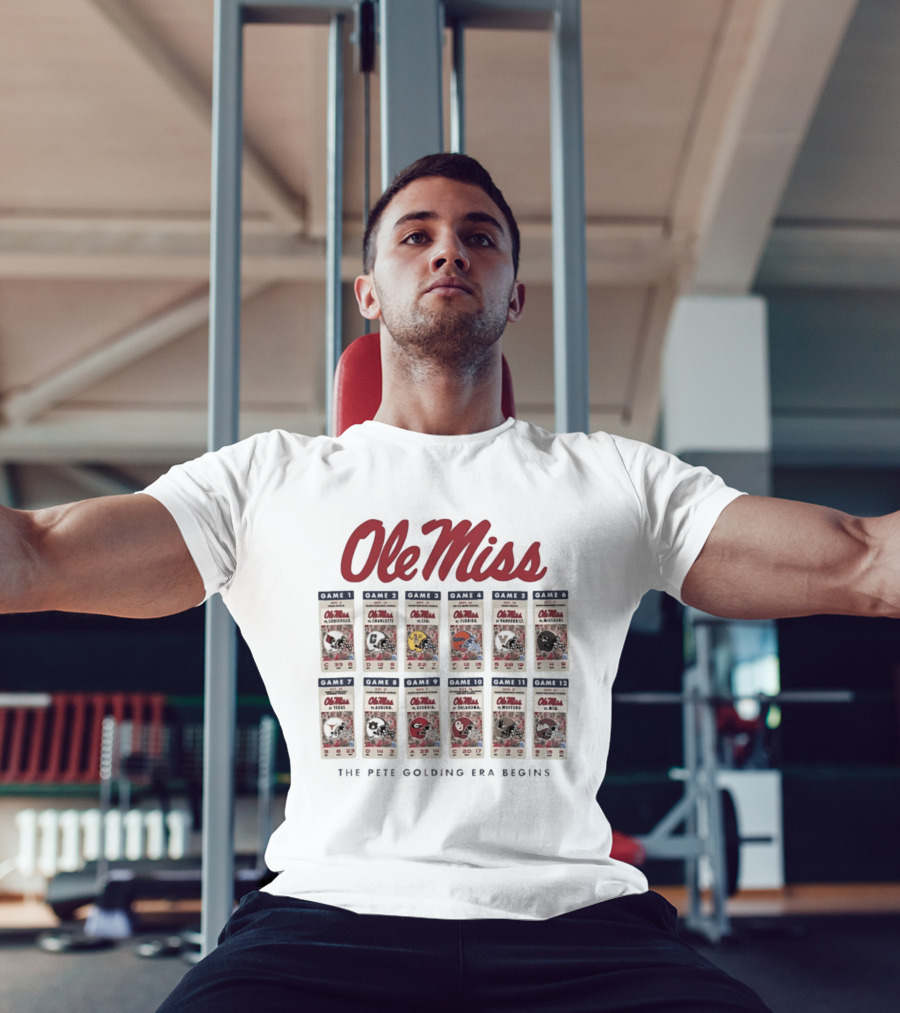 Ole Miss 2026 Football Schedule Louisville Charlotte LSU Florida Vanderbilt Arkansas Texas Auburn Georgia Oklahoma Wofford Mississippi State T-Shirt