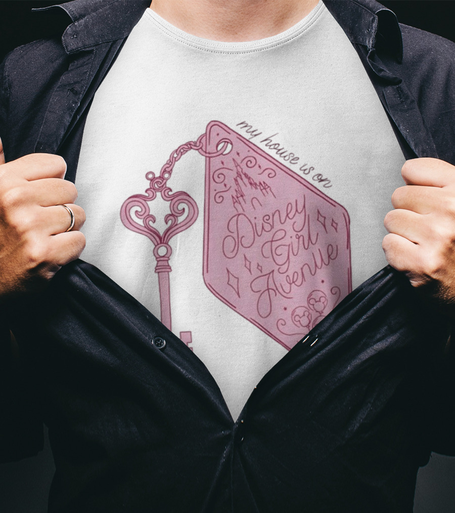Disney Girl Avenue My House Is On Castle Key T-Shirt