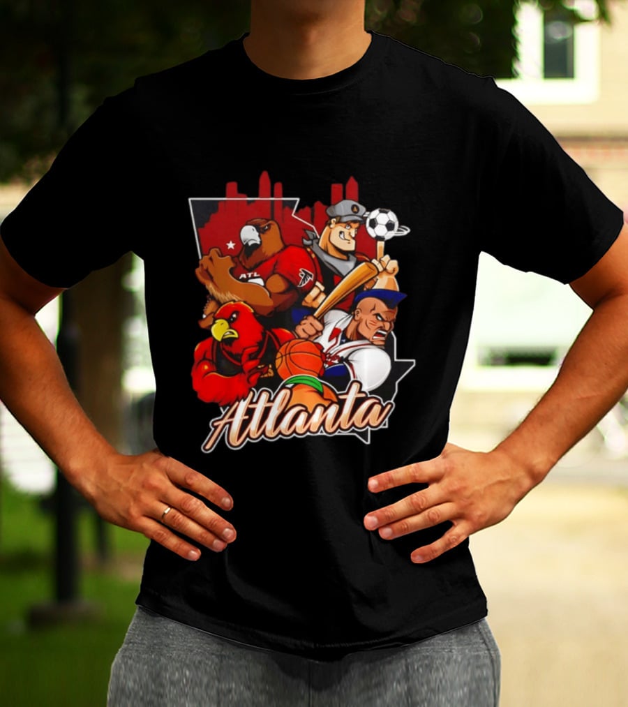 Atlanta Falcons Hawks Braves United Georgia Sports Teams Characters T-Shirt