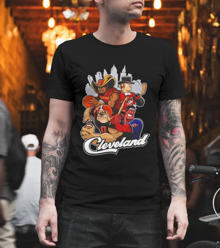 Cleveland Sports Teams Skyline Mashup 2026 T-Shirt