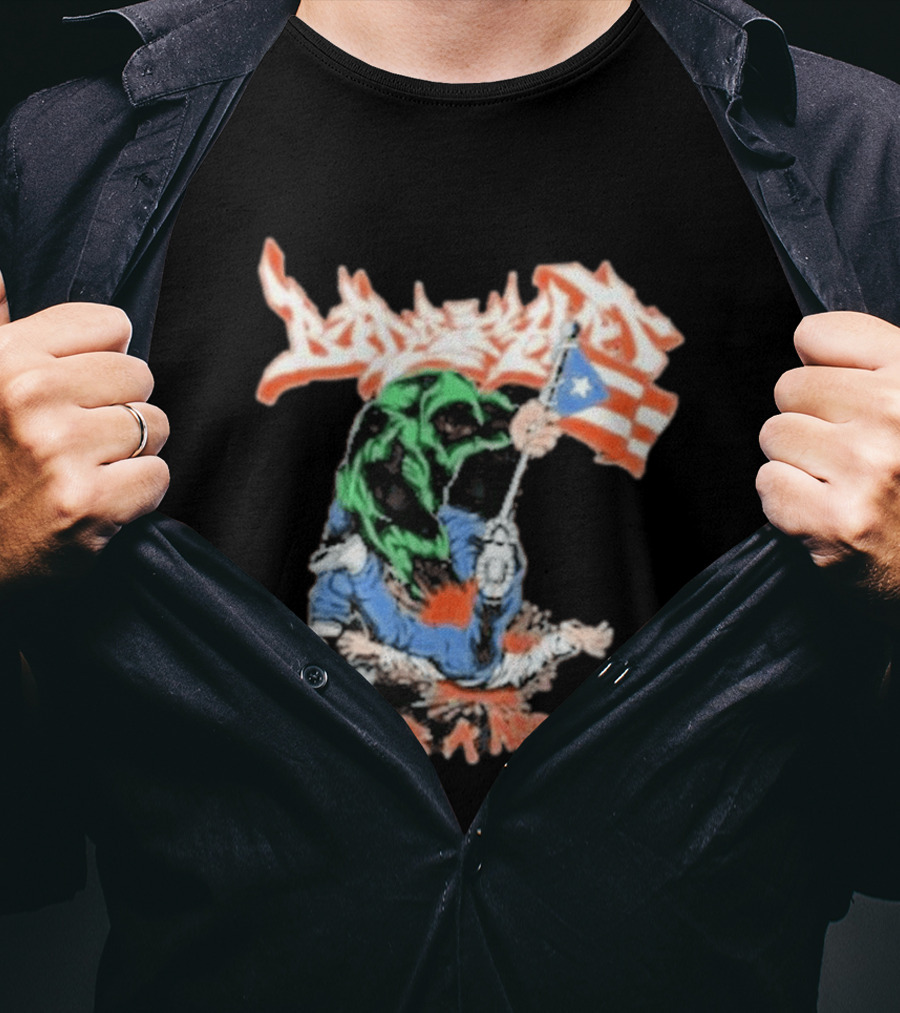 Death Of A Netbanger Puerto Rican Flag Street T-Shirt