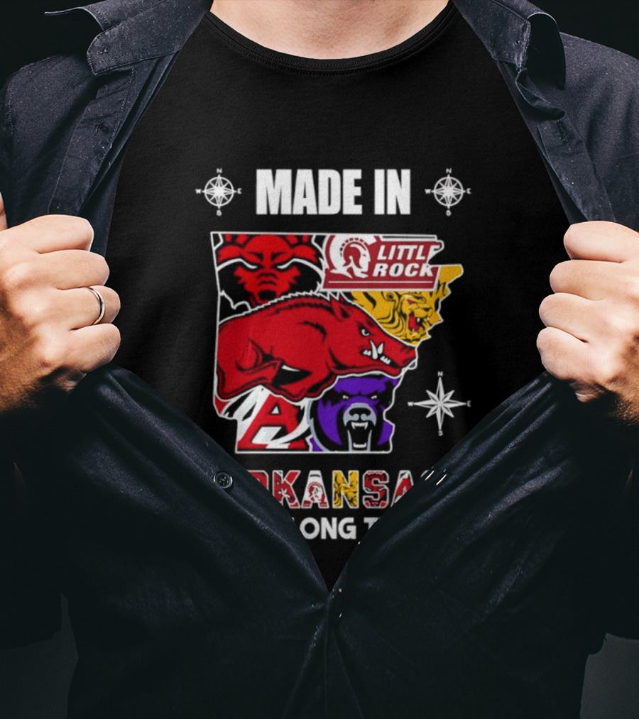 Made In Arkansas Little Rock Map A Long Long Time Ago T-Shirt