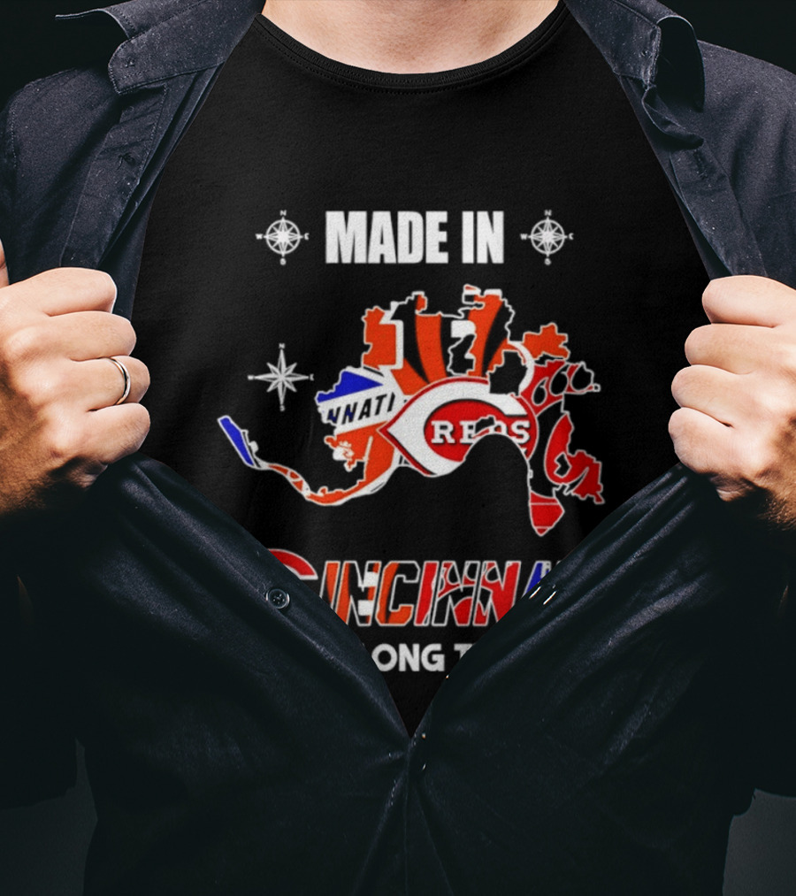 Made In Cincinnati Reds Map A Long Long Time Ago T-Shirt