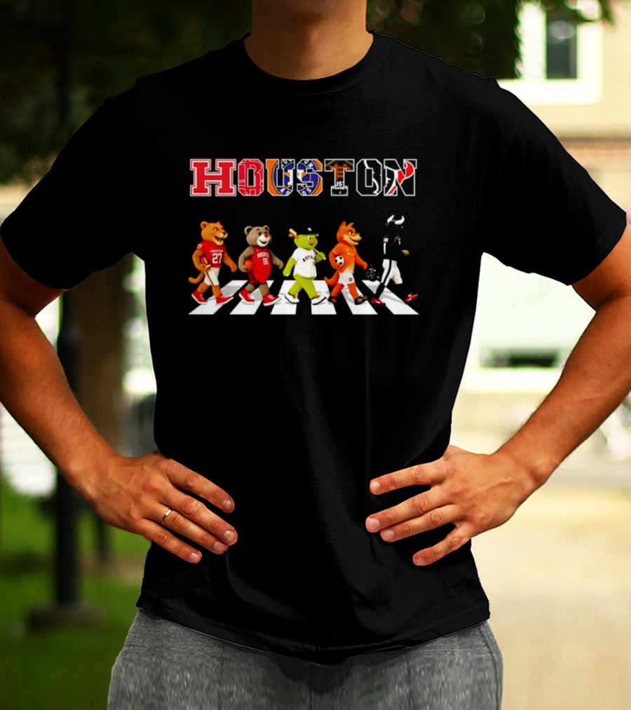 Houston Team Mascots Abbey Road Walk Season 2026 Sports T-Shirt