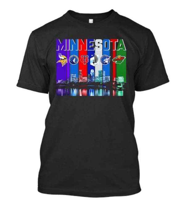 Minnesota Vikings Timberwolves Twins Lynx Wild Skyline 2026 T-Shirt