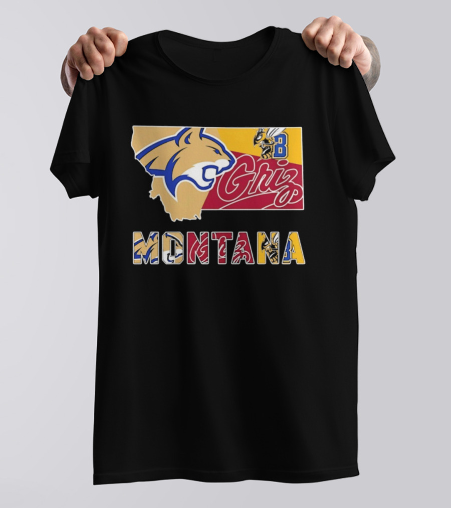 Montana Bobcats Griz 2026 College Football Map T-Shirt