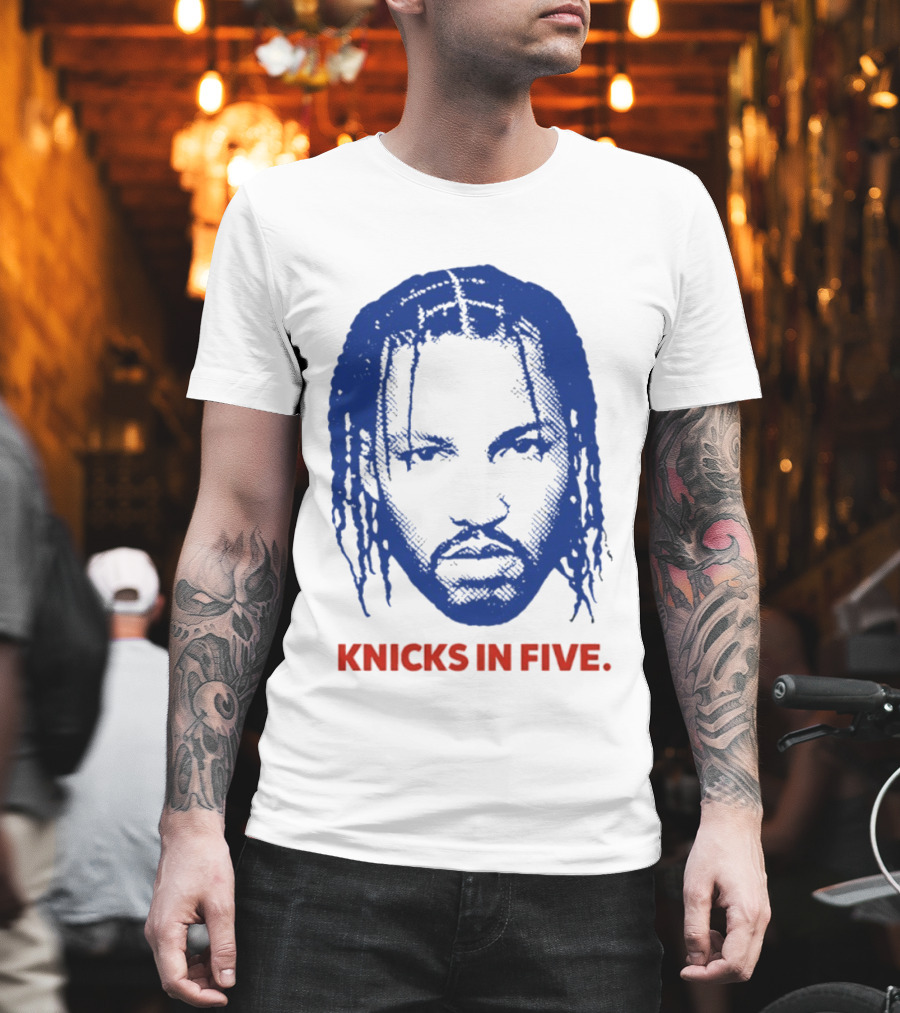 New York Knicks Jalen Brunson Knicks In Five Swag Head T-Shirt