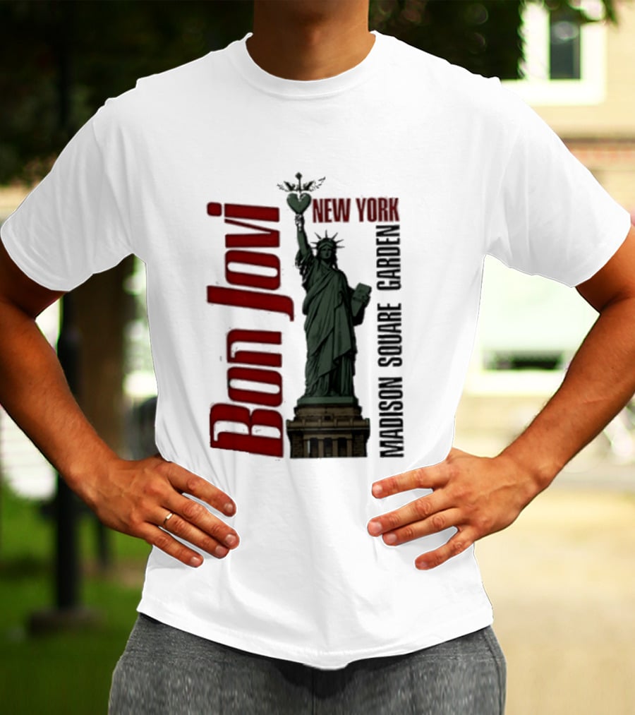 Bon Jovi Statue Of Liberty New York Madison Square Garden T-Shirt