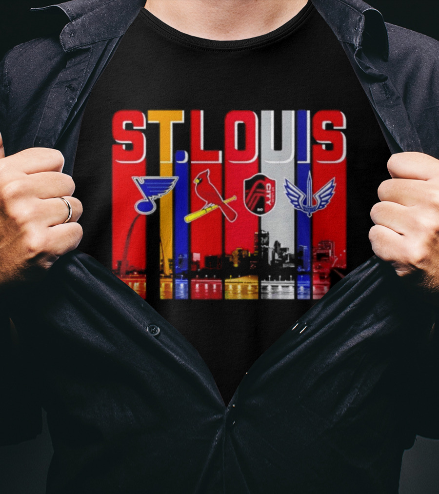 St Louis City Blues Cardinals BattleHawks Skyline Season 2026 T-Shirt