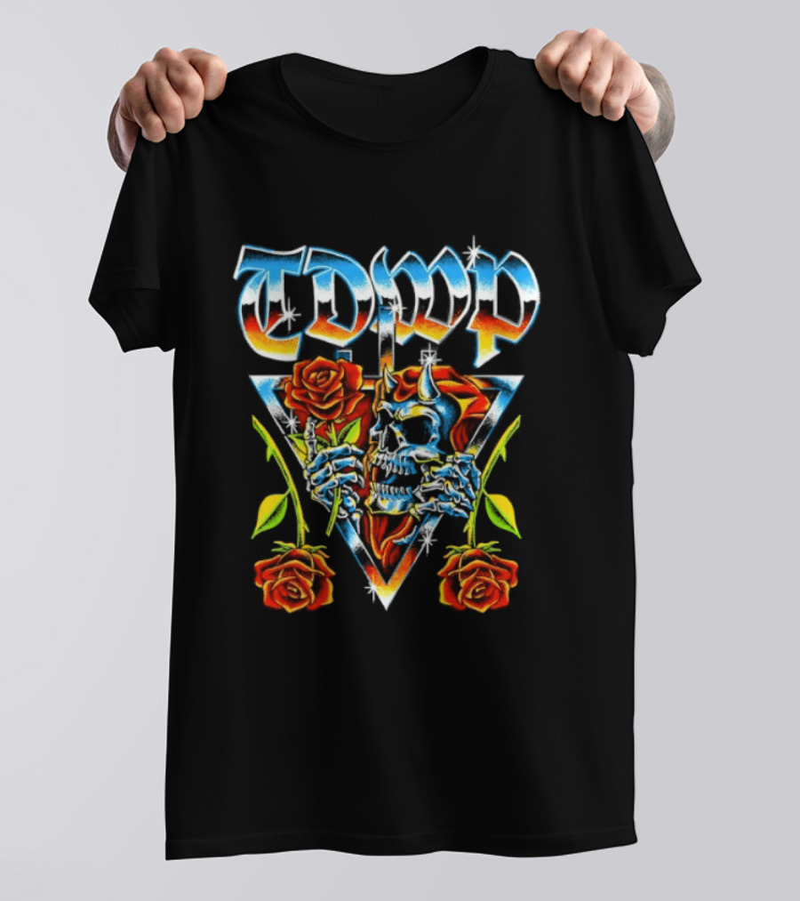 TDWP Devil Skull Roses Metalcore Band T-Shirt