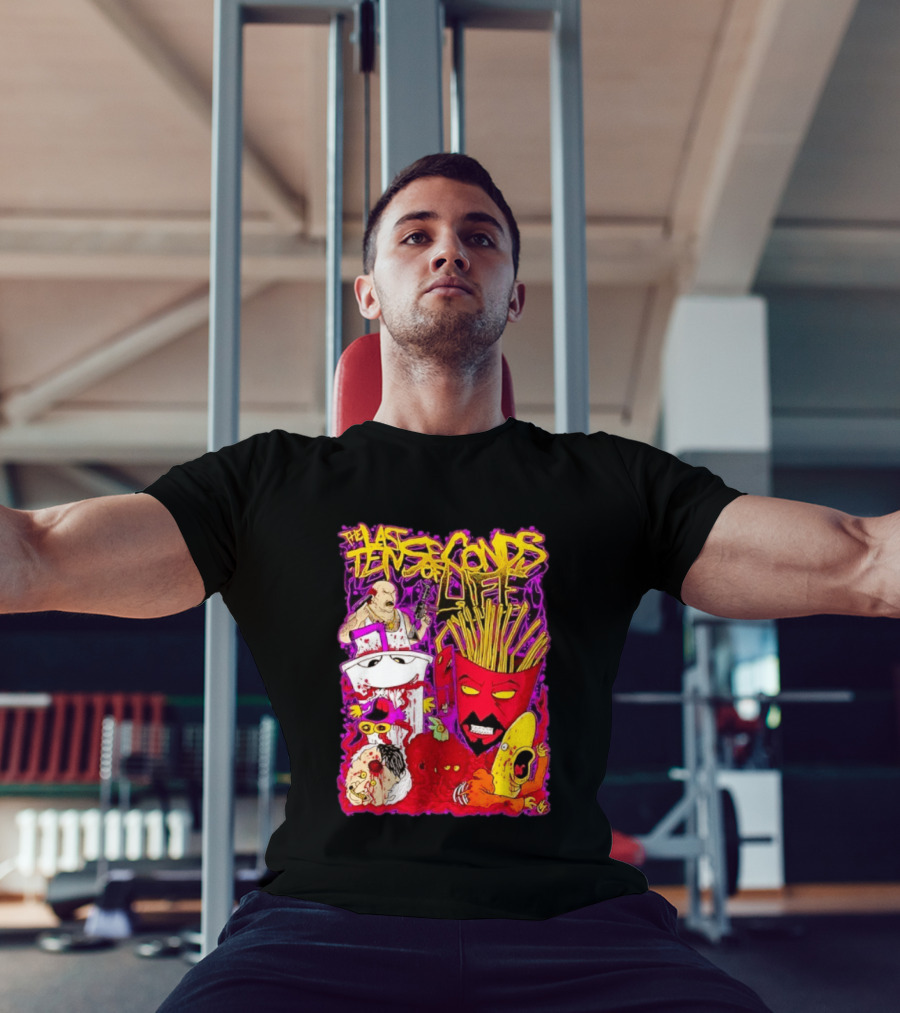 The Last Ten Seconds Of Life Aqua Teen Hunger Force Characters Frylock Master Shake Meatwad Carl T-Shirt