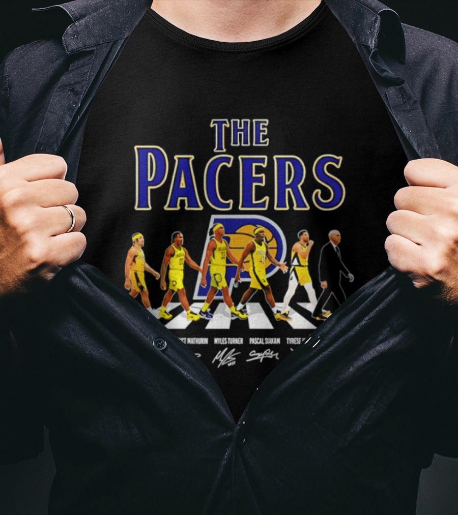 The Pacers Andrew Nembhard Bennedict Mathurin Myles Turner Pascal Siakam Tyrese Haliburton Signatures T-Shirt