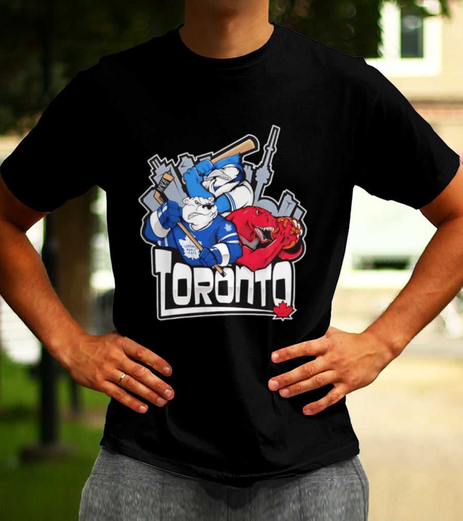 Toronto Maple Leafs Blue Jays Raptors Skyline 2026 T-Shirt