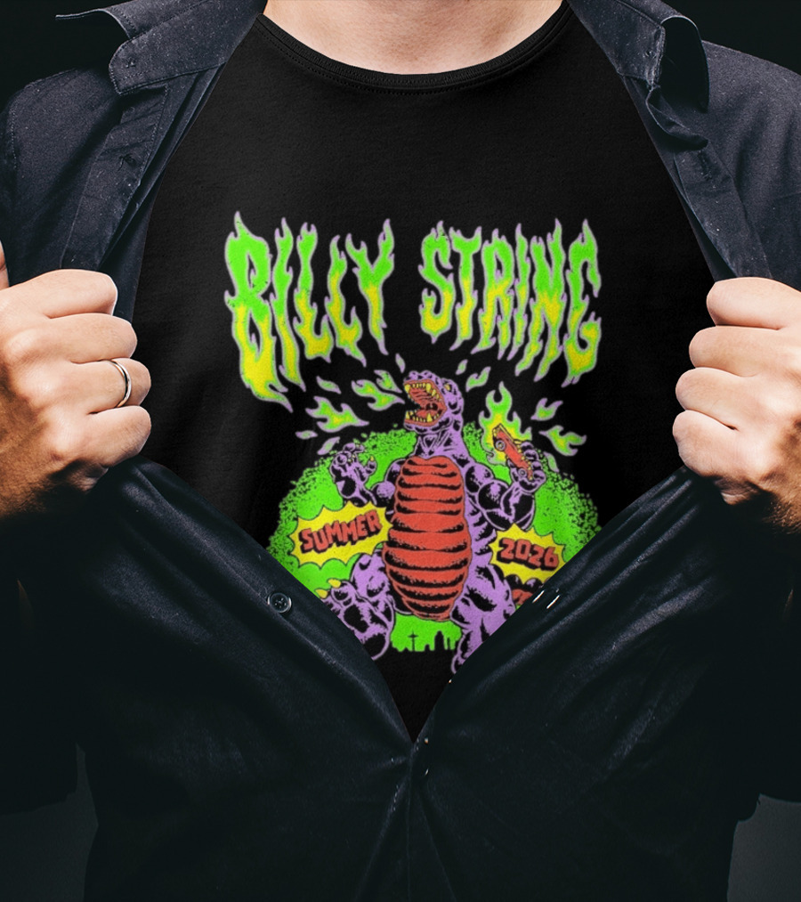 Billy Strings Summer 2026 Terrible Lizard Monster Concert Tour Neon Comic T-Shirt