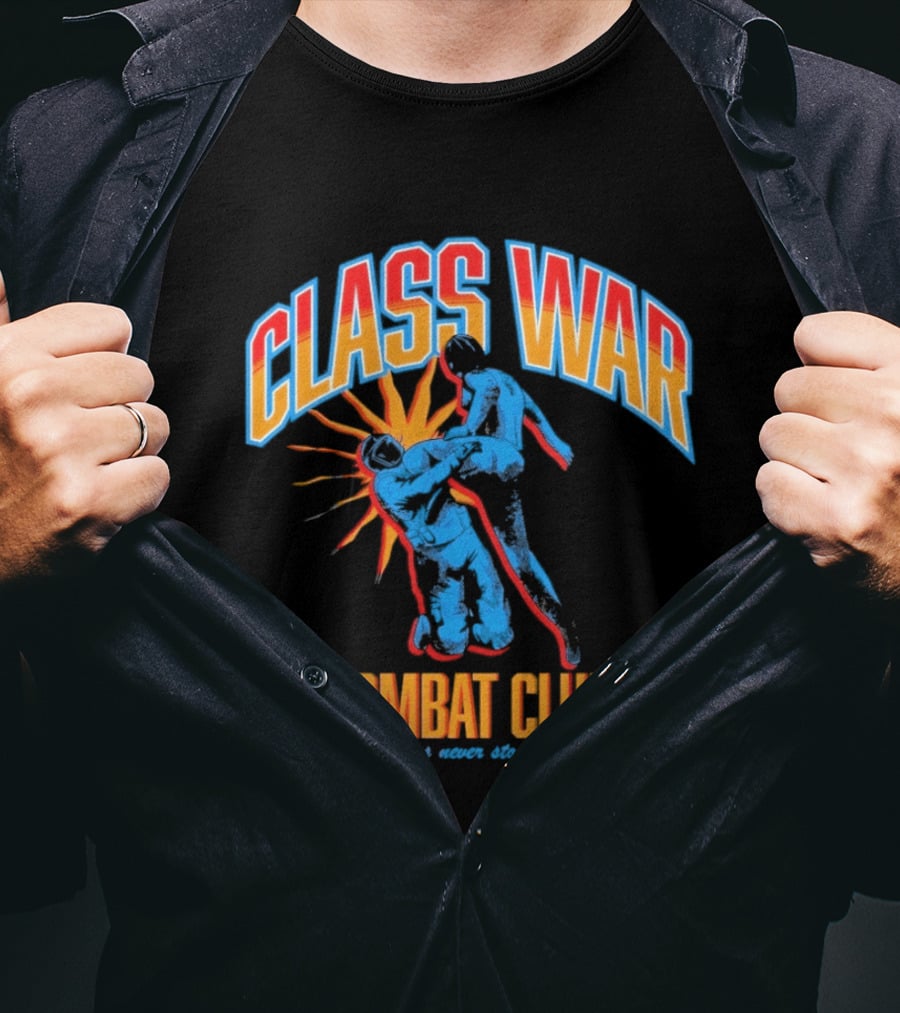 Class War Combat Club Comrades Never Stop Fighting Vintage Brawler Aesthetic T-Shirt
