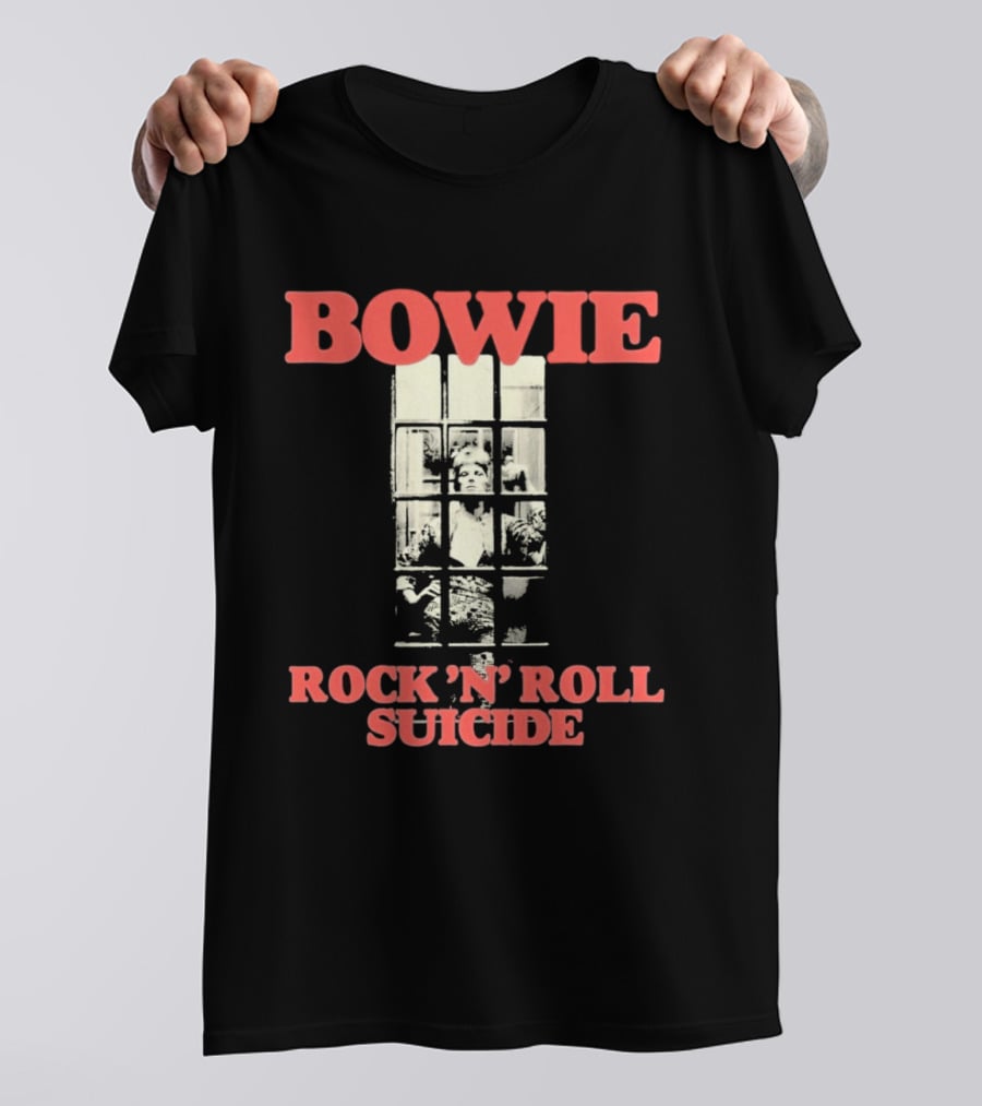 Bowie Rock N Roll Suicide Vintage Block T-Shirt