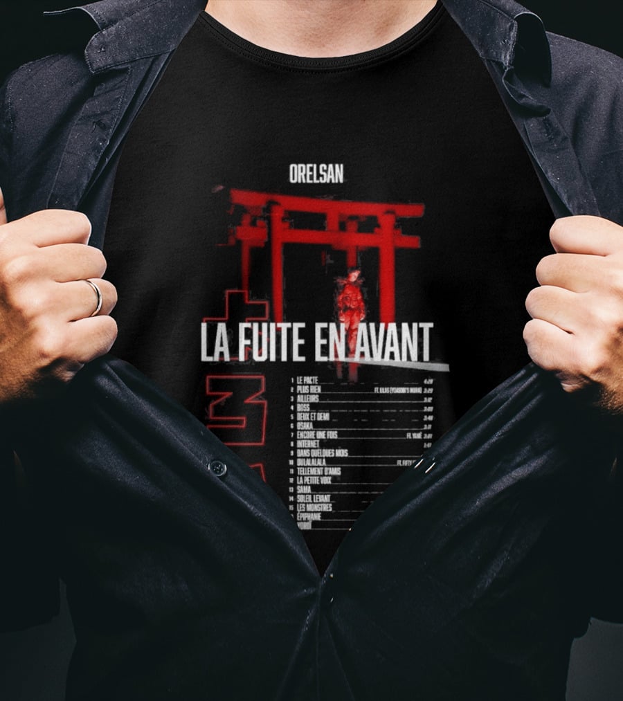 Orelsan La Fuite En Avant Rouge Tour Dates 2024 T-Shirt