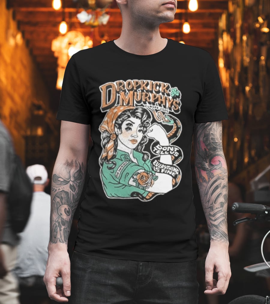 Dropkick Murphys Europe 2025 Tour Don't Tell Us Everything Is Fine Snake T-Shirt