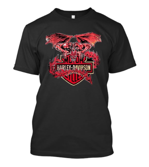 Warren Lotas Harley Davidson Gargoyle Motor Cycles T-Shirt