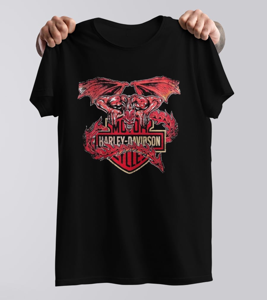 Warren Lotas Harley Davidson Gargoyle Motor Cycles T-Shirt