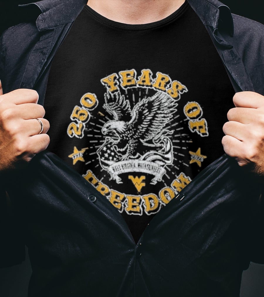West Virginia Mountaineers 250 Years Of Freedom Americana Eagle T-Shirt