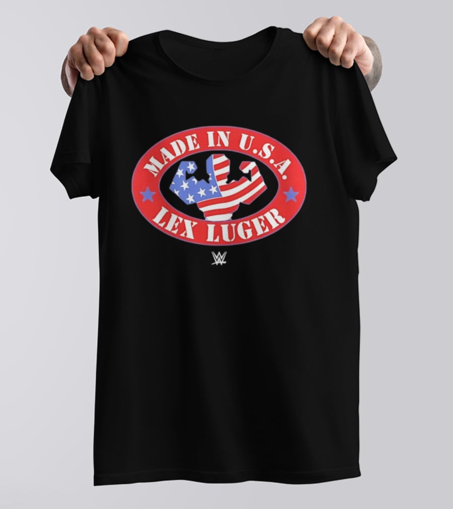 Made In USA Lex Luger Muscle Stars Stripes WWE 2026 T-Shirt