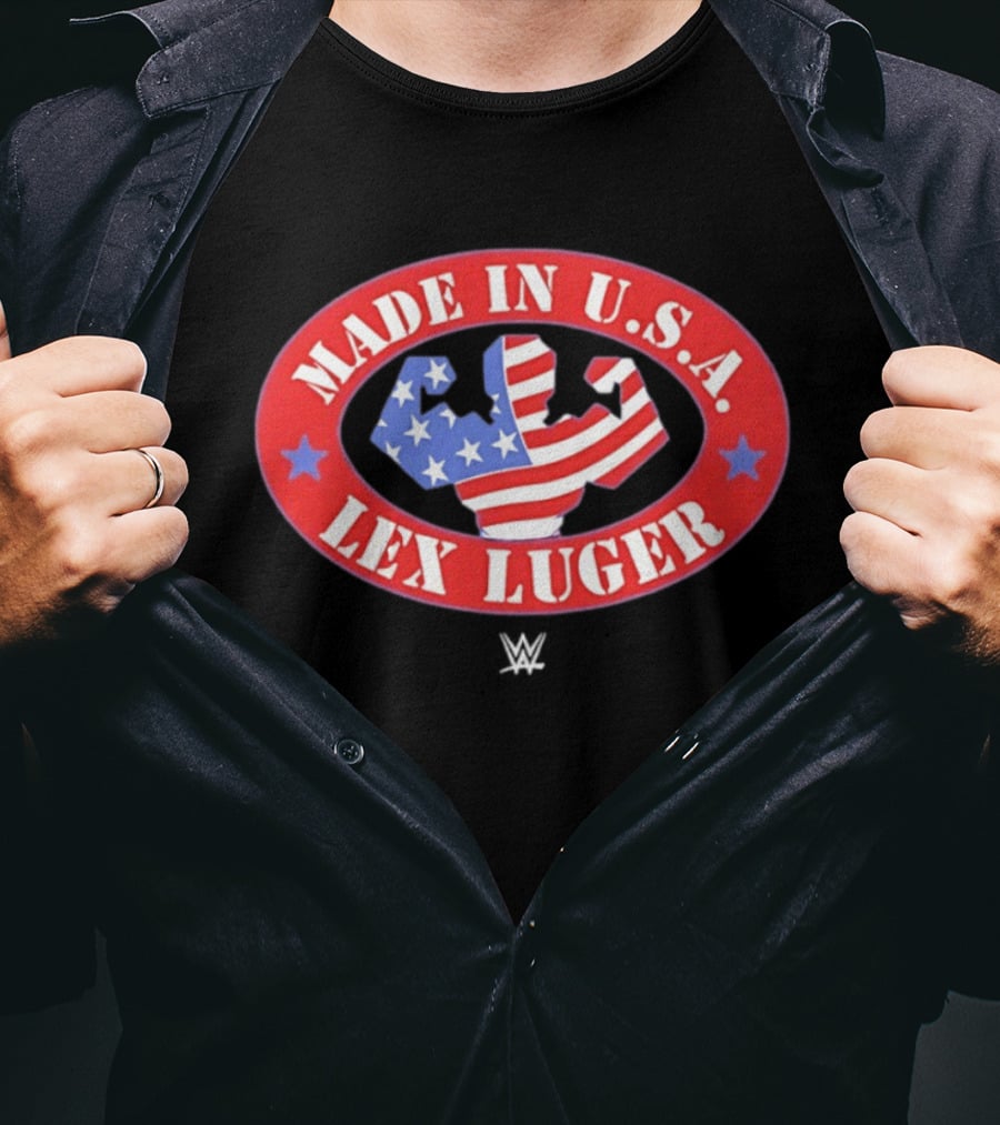 Made In USA Lex Luger Muscle Stars Stripes WWE 2026 T-Shirt
