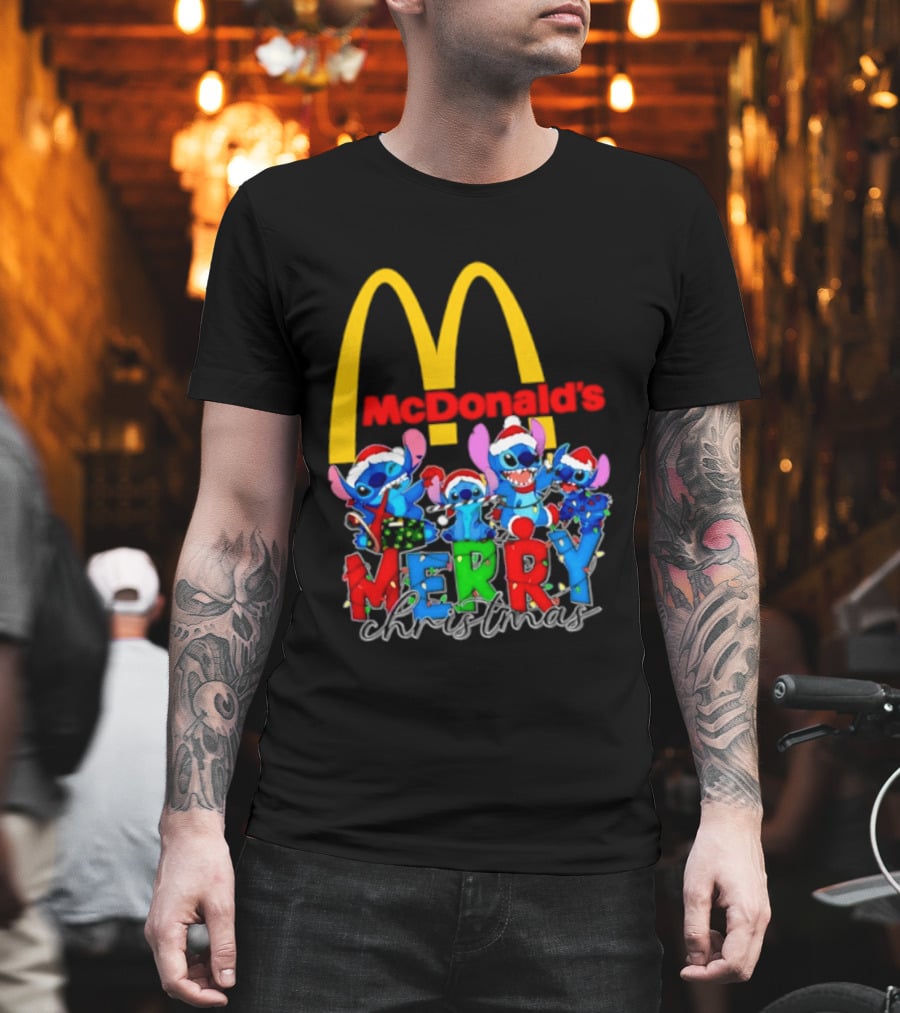 McDonald's Stitch Merry Christmas 2025 T-Shirt