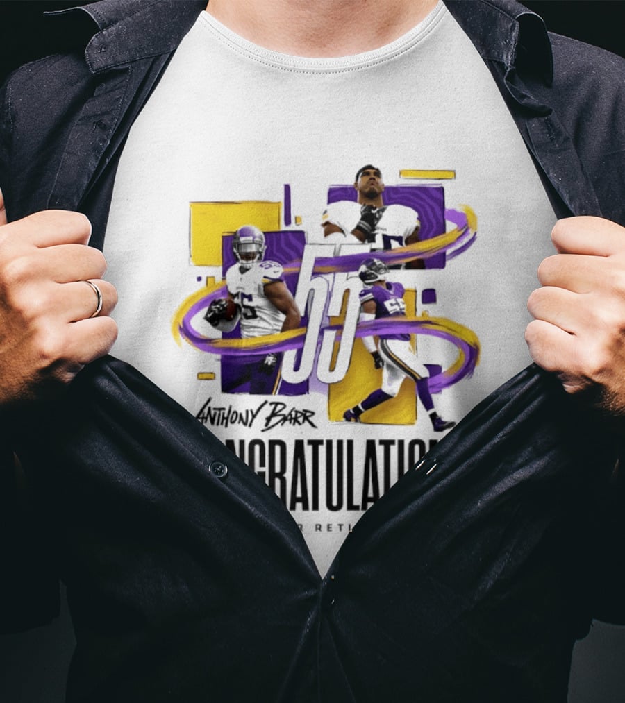 Anthony Barr 55 Minnesota Vikings Congratulations On Your Retirement T-Shirt