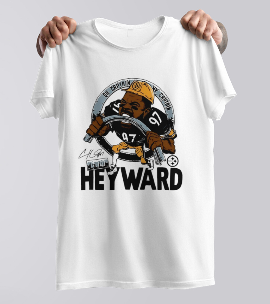 Pittsburgh Steelers Captain Cam Heyward Caricature NFL Number 97 T-Shirt