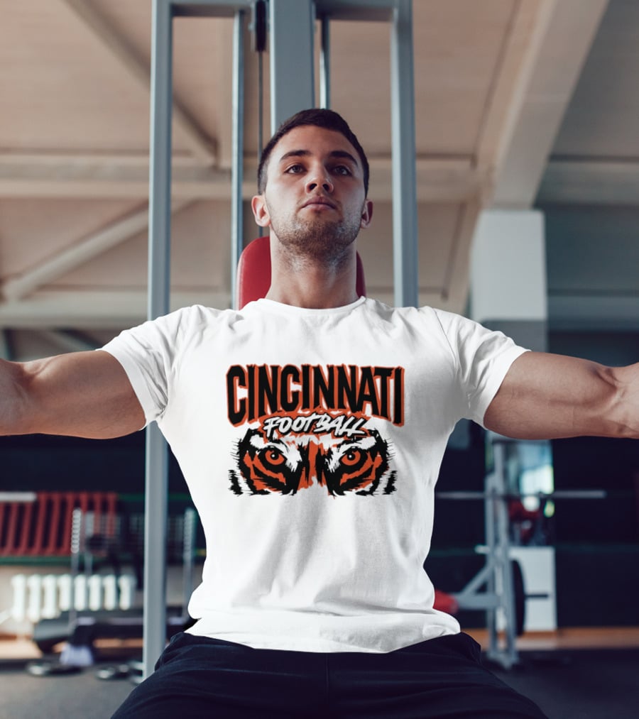 Cincinnati Football Tiger Eyes Grunge T-Shirt