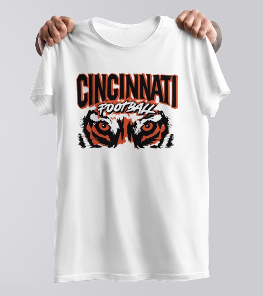 Cincinnati Football Tiger Eyes Grunge T-Shirt